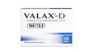 Valax-D Valsartán 160/12,5 mg 30 Comprimidos recubiertos.