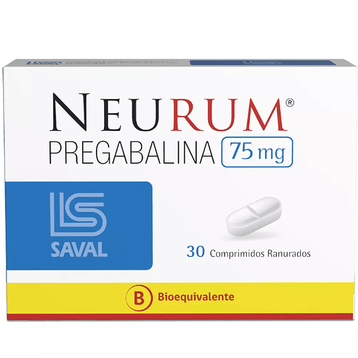 Neurum (B) Pregabalina 75 mg 30 Comprimidos ranurados. 1