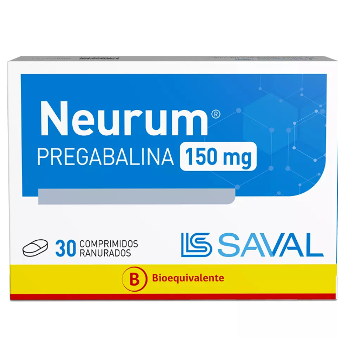 Neurum (B) Pregabalina 150 mg 30 Comprimidos ranurados. 1