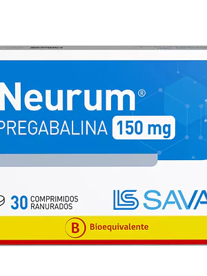 Neurum (B) Pregabalina 150 mg 30 Comprimidos ranurados.