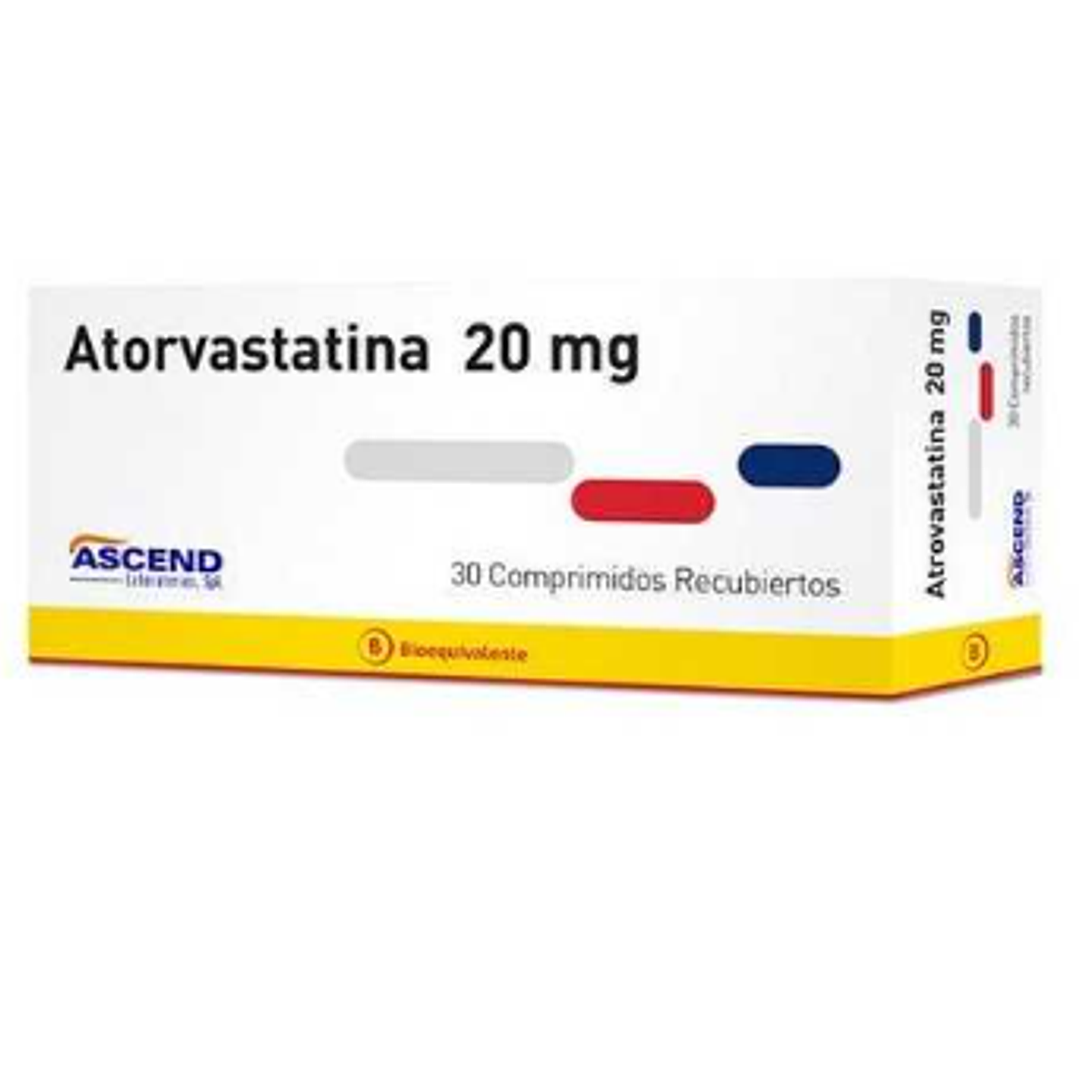 Atorvastatina (B) 20 mg 30 Comprimidos. 1