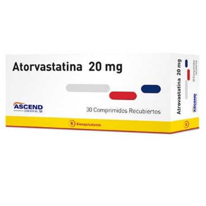 Atorvastatina (B) 20 mg 30 Comprimidos. 1