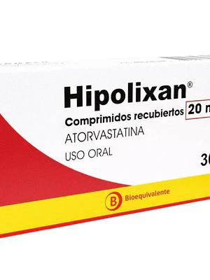 Hipolixan (B)  Atorvastatina 20 mg 30 Comprimidos.