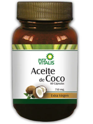 Aceite de Coco  60 Cápsulas. Aura Vitalis