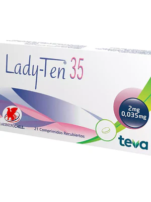 Lady-Ten 35 Ciproterona, Etinilestradiol 21 Comprimidos.