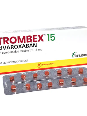 Trombex (B) Rivaroxabán 15 mg 28 Comprimidos recubiertos.