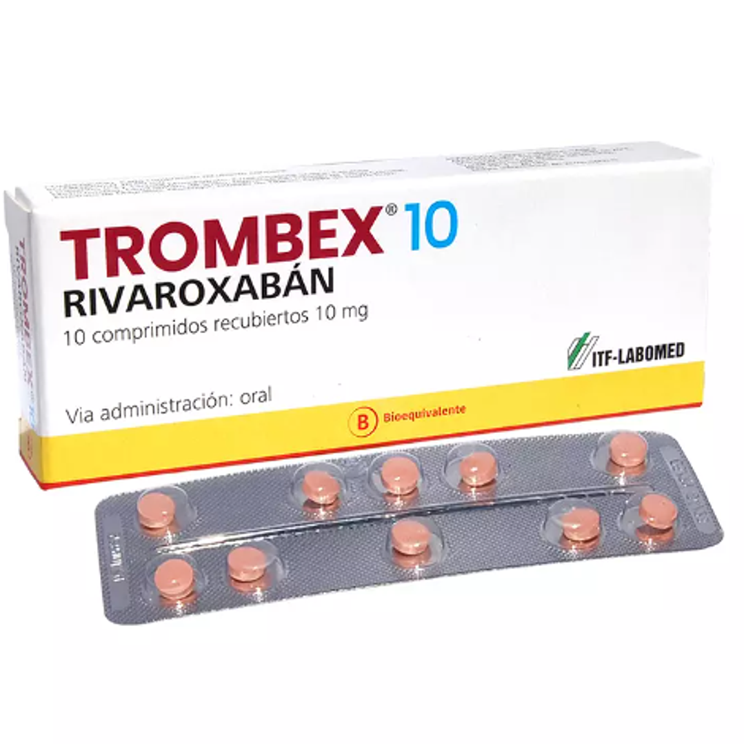 Trombex (B) Rivaroxabán 10 mg 10 Comprimidos recubiertos. 1