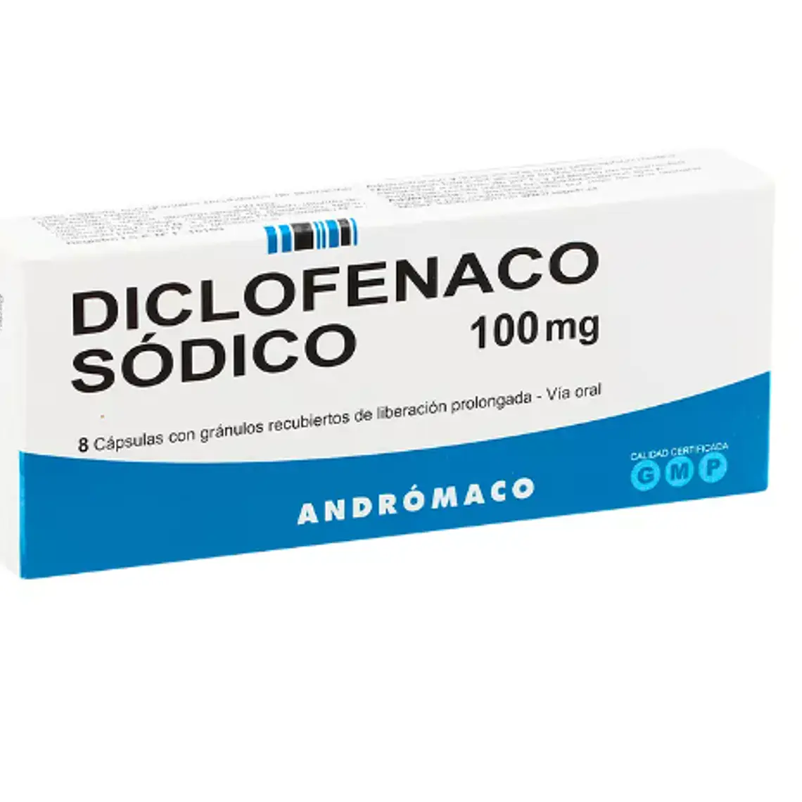 Diclofenaco Sódico  100 mg 8 Comprimidos recubiertos. 1