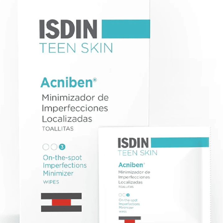 Acniben Toalllitas faciales 30 Unidades. ISDIN Teen skin 1