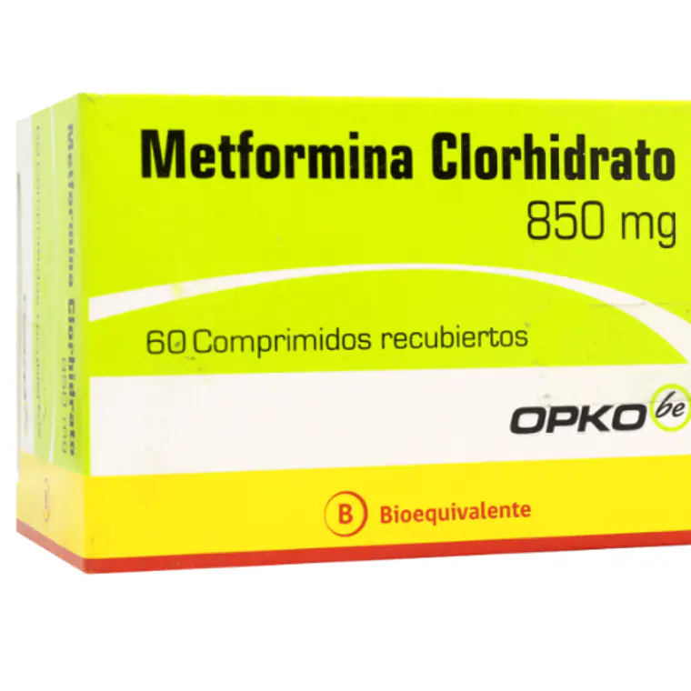 Metformina (B) 850 mg 60 Comprimidos recubiertos. Opko 1