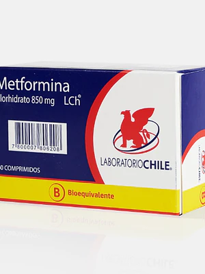 Metformina (B) 850 mg 60 Comprimidos recubiertos. Chile