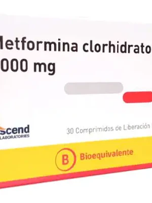 Metformina Clorhidrato (B) 1000 mg 30 Comprimidos. Ascend 