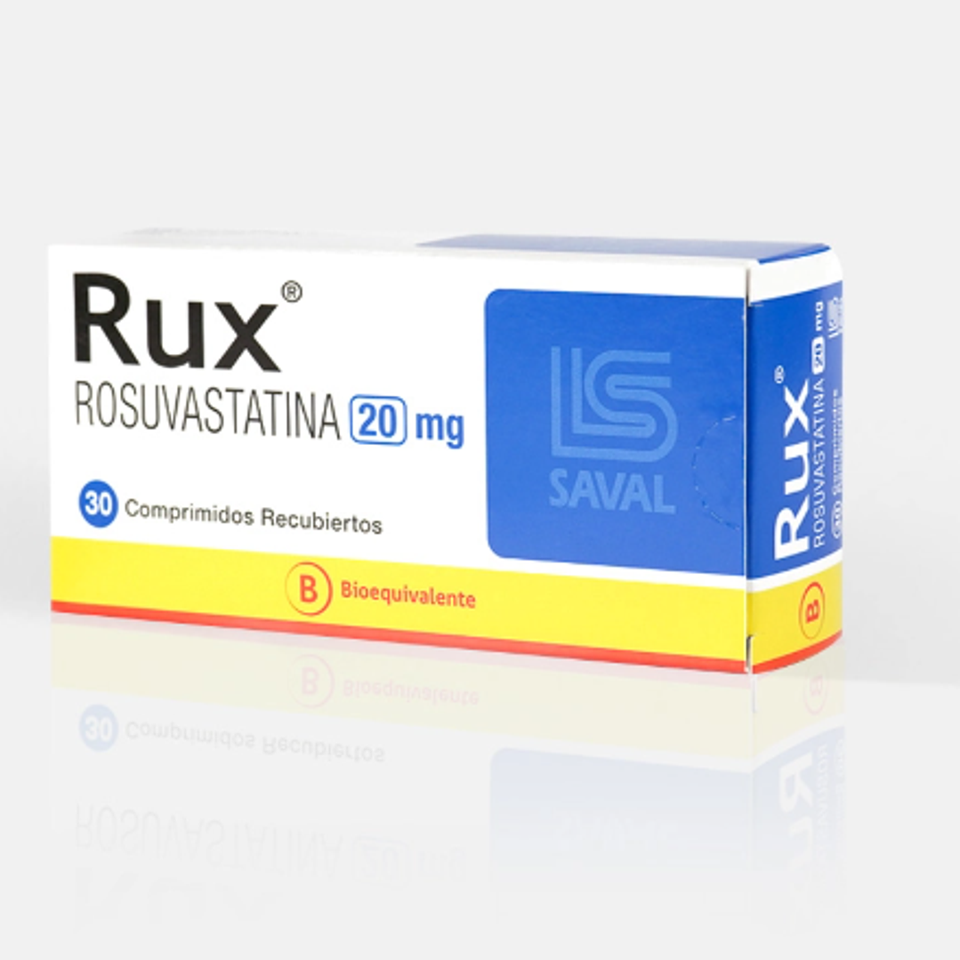 Rux (B) Rosuvastatina 20 mg 30 Comprimidos recubiertos. 1