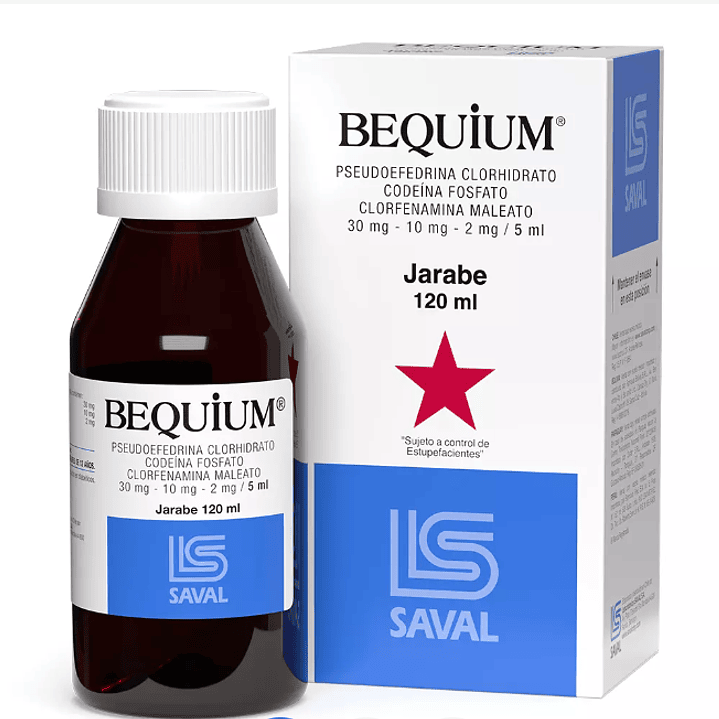 Bequium Pseudoefedrina / Codeí­Na / Clorfenamina Jarabe 120 ml 1