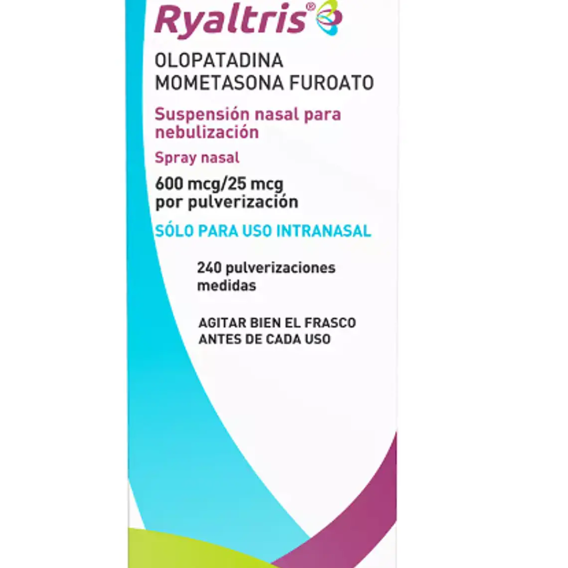 Ryaltris Olopatadina, Mometasona 600/25 mcg Suspensión nasal 240 Dosis. 1