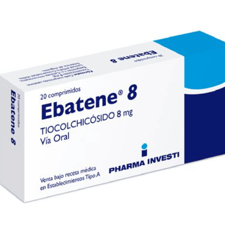 Ebatene Tiocolchicósido 8 mg 20 Comprimidos. 1
