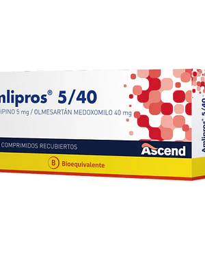 Amlipros (B) Amlopidino, Olmesartán  5/40 mg 30 Comprimidos.