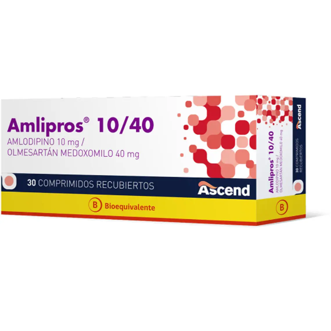 Amlipros (B) Amlopidino, Olmesartán 10/40 mg 30 Comprimidos. 1