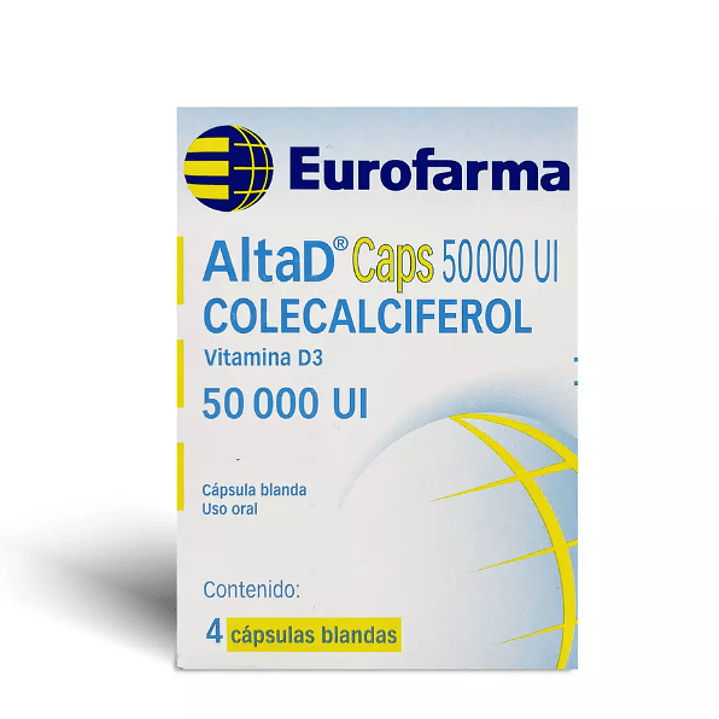 AltaD Caps 50.000 U.I. Colicalciferol 4 Cápsulas blandas. 1