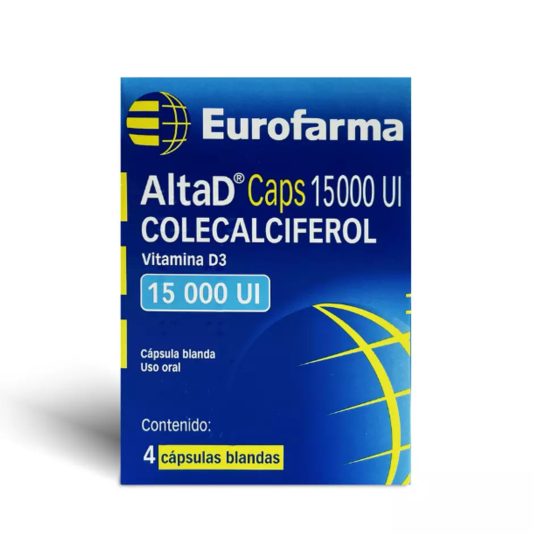 AltaD Caps 15000 U.I. Colecalciferol 4 Cápsulas blandas. 1