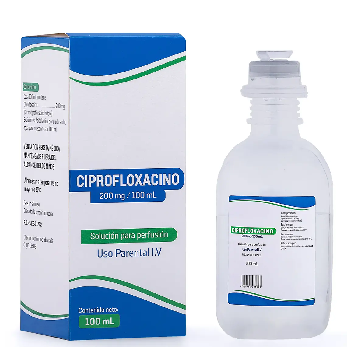 Ciprofloxacino 200 mg Solución para perfusión 100 ml. 1