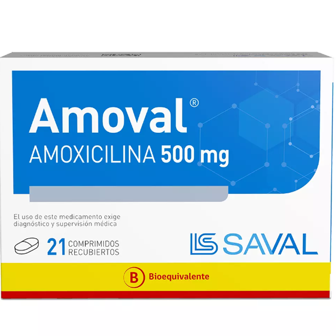 Amoval (B) Amoxicilina 500 mg 21 Comprimidos. 1