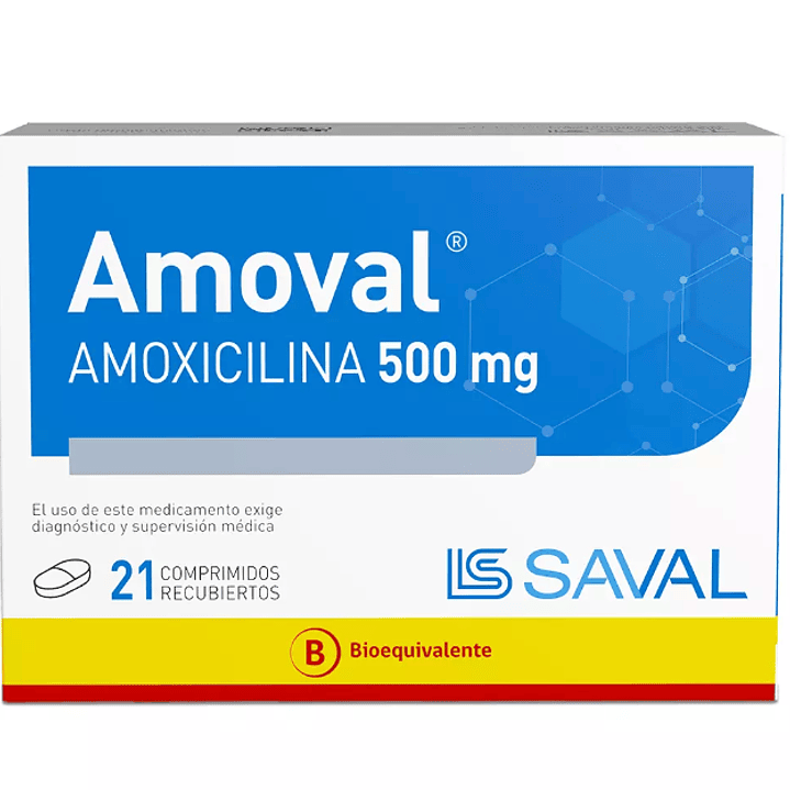 Amoval (B) Amoxicilina 500 mg 21 Comprimidos. 1