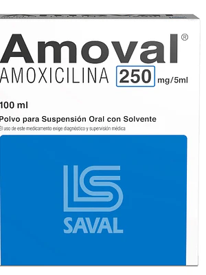 Amoval Amoxicilina 250 mg / 5 ml Suspensión oral 100 ml.