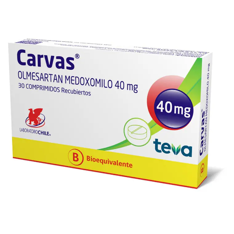 Carvas (B) Olmesartán 40 mg 30 Comprimidos recubiertos. 1