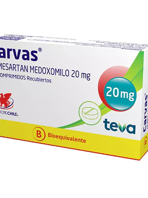 Carvas (B) Olmesartán 20 mg 30 Comprimidos recubiertos.