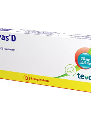Carvas D (B) Olmesartán/Hidroclorotiazida 20/12,5 mg 30 Comprimidos recubiertos.