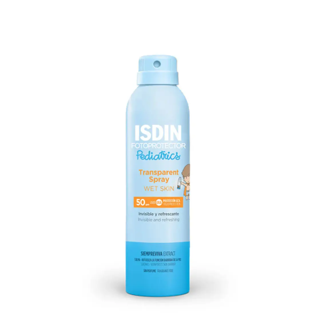 Fotoprotector Pediatrics Transparent Wet skin SPF 50+ Spray 250 ml. ISDIN 1