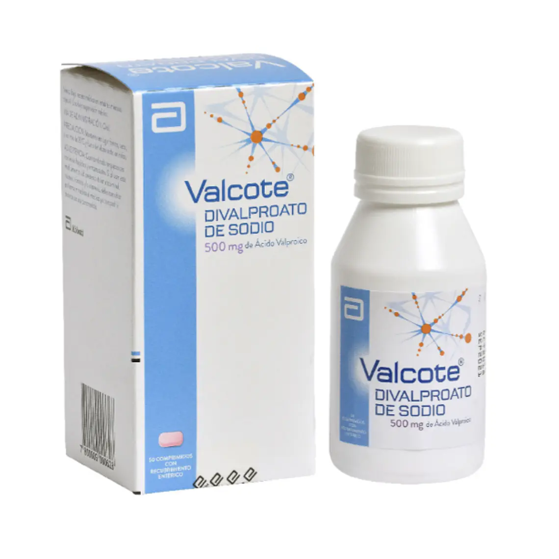 Valcote Ácido Valproico 500 mg 20 Comprimidos recubiertos. 1