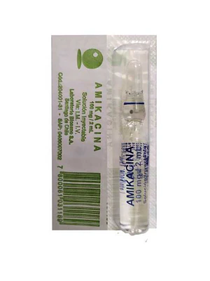 Amikacina 100 mg Solución inyectable 100 Ampollas 2 ml. Biosano