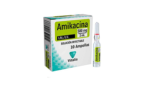 Amikacina 500 mg Solución inyectable 10 Ampollas 2 ml. Vitalis