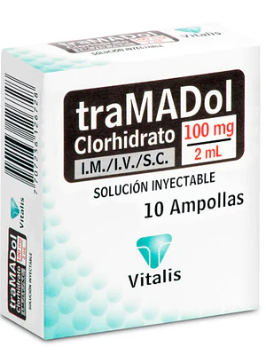 Tramadol 100 mg Solución inyectable 10 Ampollas 2 ml. Vitalis