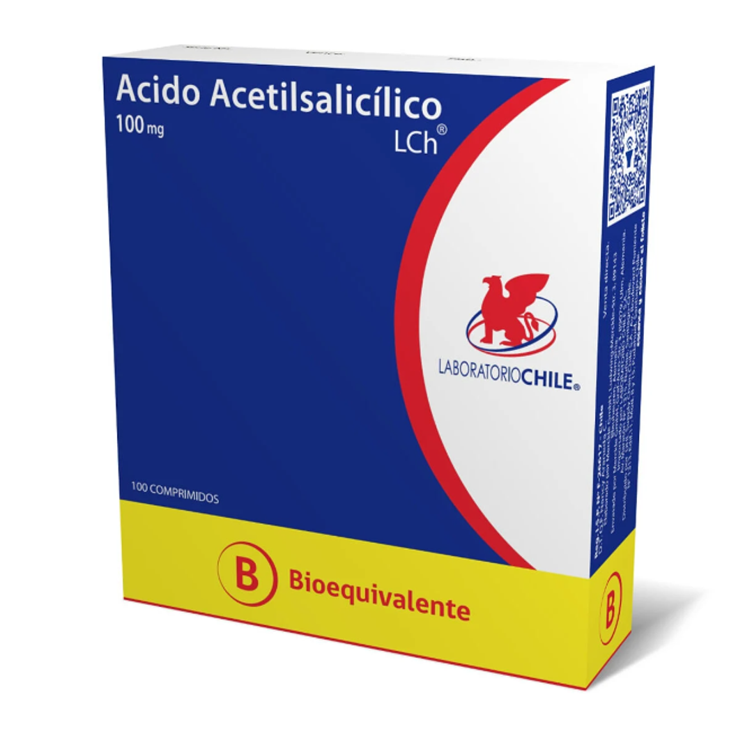 Ácido acetilsalicílico (B) 100 mg 100 Comprimidos. Chile 1