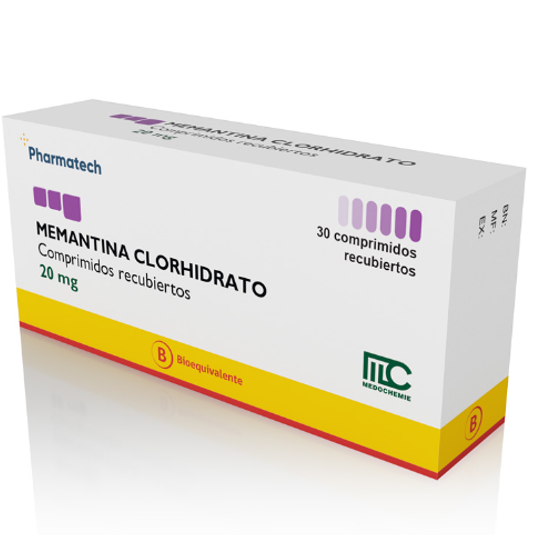 Memantina (B) 20 mg 30 Comprimidos recubiertos. Pharmatech 1