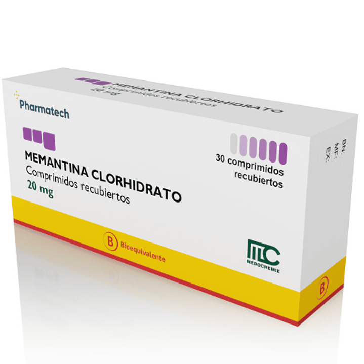 Memantina (B) 20 mg 30 Comprimidos recubiertos. Pharmatech 1