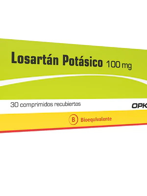 Losartán (B)  100 mg 30 Comprimidos recubiertos. Opko