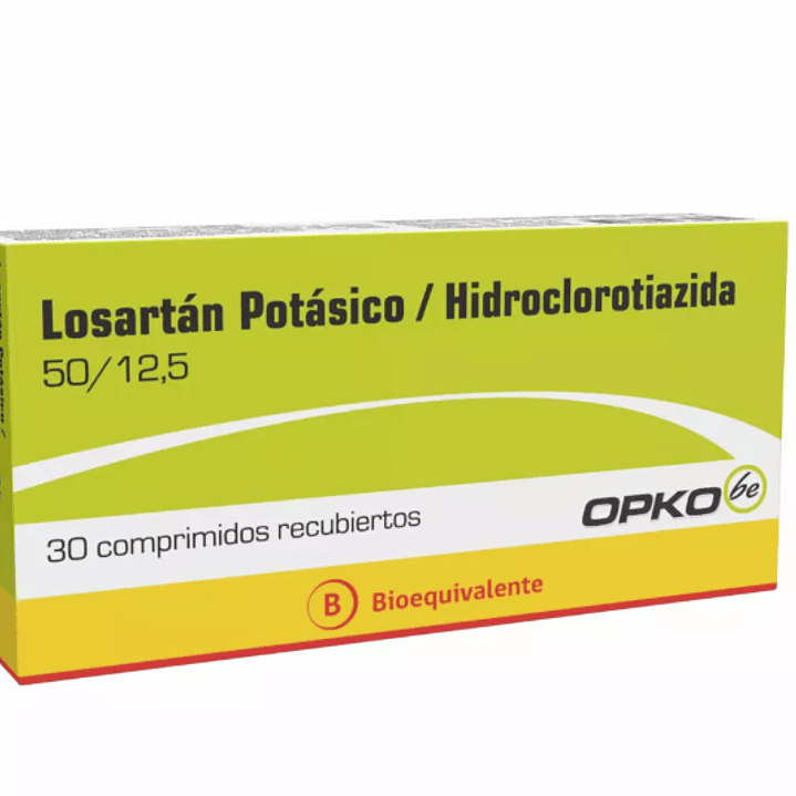 Losartán / Hidroclorotiazida (B) 50 / 12,5  mg30 Comprimidos recubiertos.Opko 1