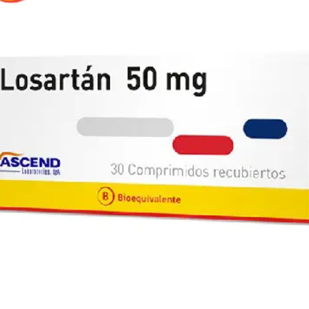Losartan Potásico (B) 50 mg 30 Comprimidos recubiertos. Ascend 1
