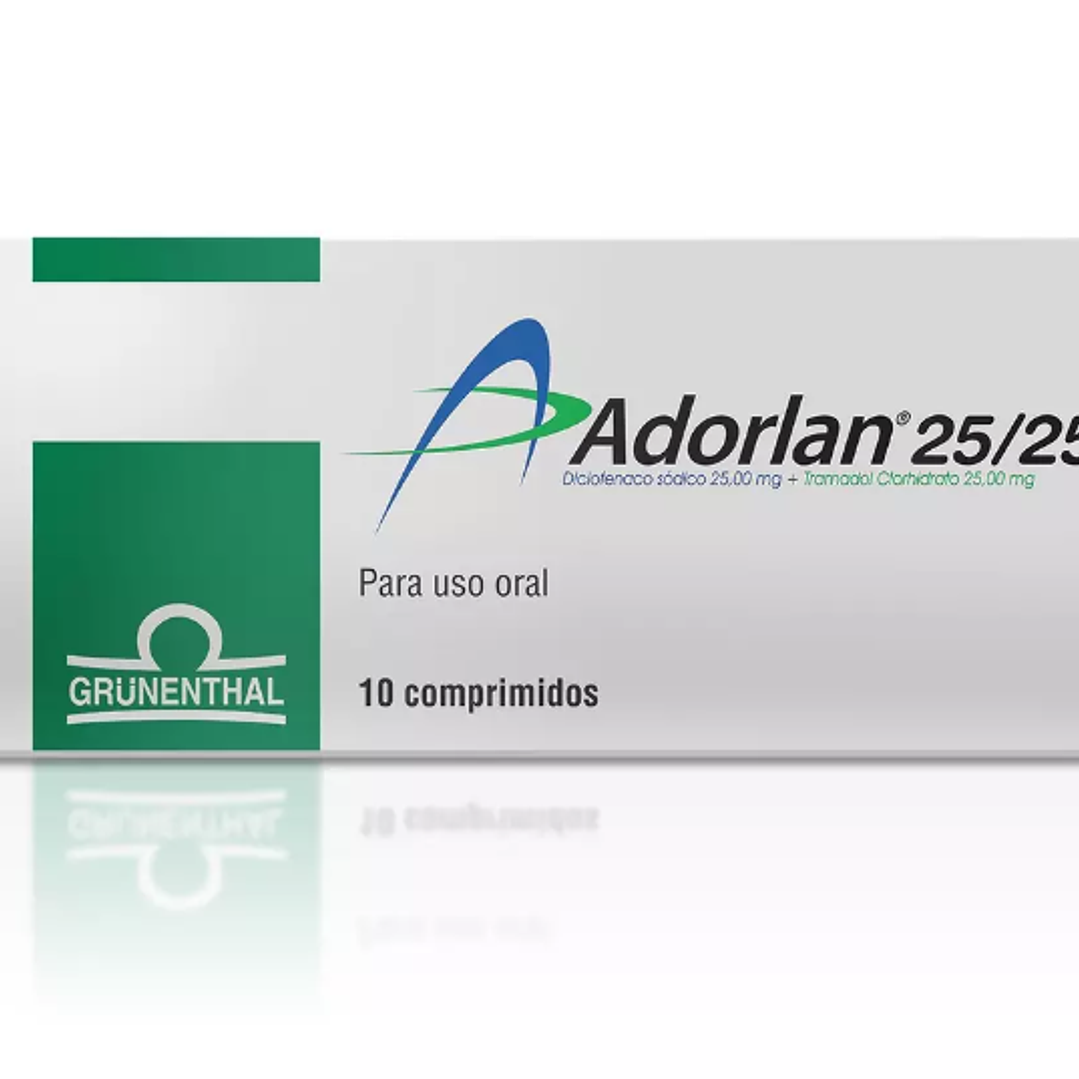 Adorlan Diclofenaco 25 mg Tramadol 25 mg 10 Comprimidos. 1