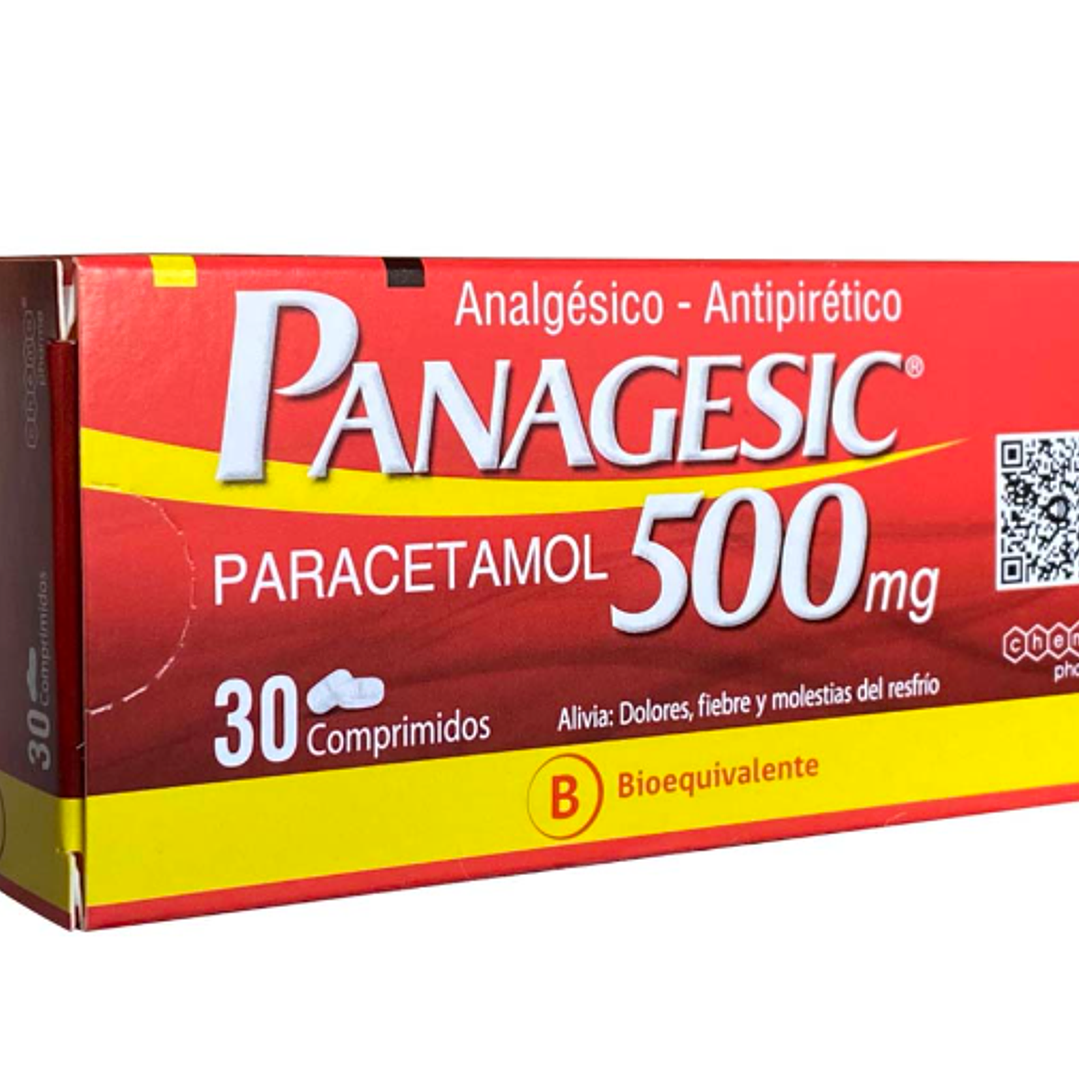 Panagesic (B) Paracetamol 500 mg 30 Comprimidos. 1