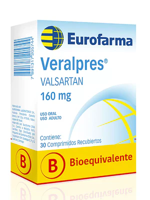 Veralpres (B) Valsartán 160 mg 30 Comprimidos recubiertos.