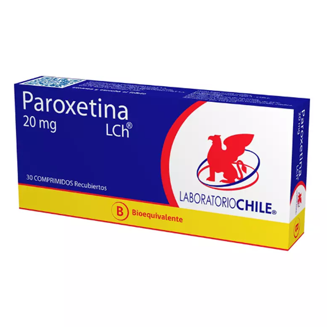 Paroxetina (B) 20 mg 30 Comprimidos recubiertos. 1