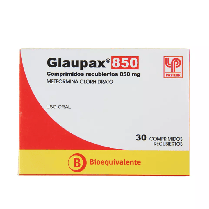 Glaupax (B) Metformina 850 mg 30 Comprimidos recubiertos. 1
