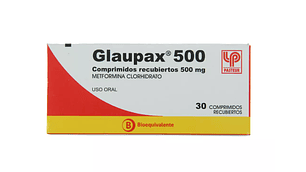 Glaupax (B) Metformina 500 mg 30 Comprimidos recubiertos.