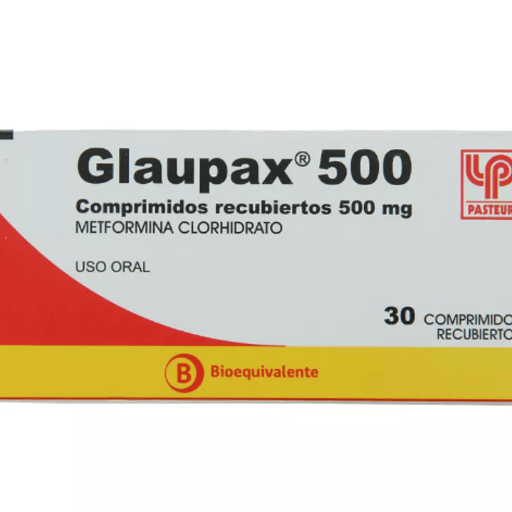 Glaupax (B) Metformina 500 mg 30 Comprimidos recubiertos. 1