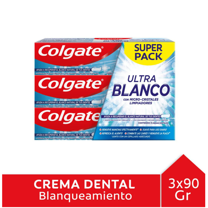 Colgate Ultra blanco Crema dental 90 g. Pack 3 unidades. 1